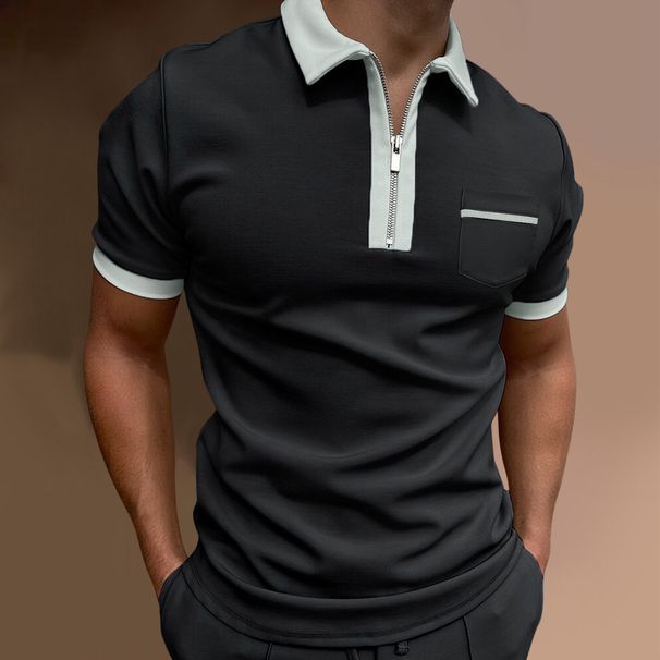 Men's Clothing Menswear Lapel Fashion Slim Pocket Men's T Shirt Polo Shirt_viptrois.com