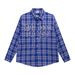 2025 New American Style Trendy Plaid Long Sleeve With Beaded Design For Men And Women, Casual Summer Couple's Versatile_viptrois.com