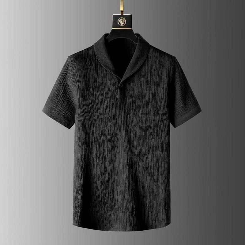 Men's Clothing Men's Ice Silk Pleated Sports Suit Thin Two Piece Set Plus Size Short Sleeve Outerwear For Formal & Casual_viptrois.com