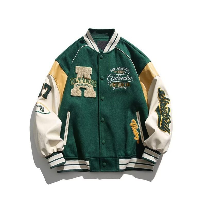 2025 New Korean Style Trendy Baseball With Contrasting Colors, Men's Ins Versatile American Cool Jacket_viptrois.com