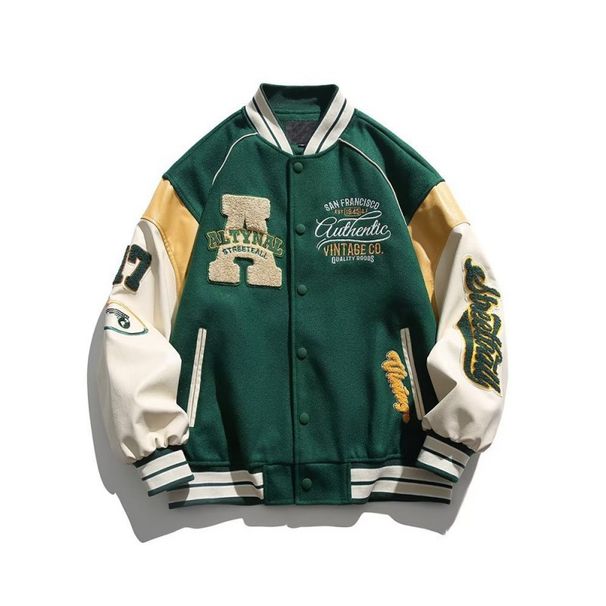 2025 New Korean Style Trendy Baseball With Contrasting Colors, Men's Ins Versatile American Cool Jacket_viptrois.com