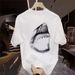 Men's Clothing Heavy Cotton Trendy Brand Printed Men's Short Sleeved T Shirt Summer New Fashion Casual All Match Round Neck Top_viptrois.com