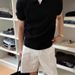 Men's Retro Polo Shirt Short Sleeve Minimalist Old Money Style Knitted Sports T-Shirt Top For Summer_viptrois.com