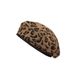 for Women Leopard Print Korean Versatile Artist Autumn Winter British Style Beret Pumpkin Hat_viptrois.com