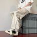Loom Trendy Brand European And High Street Fashion Ins American Retro Workwear Men Loose Straight Zipper Split Pants_viptrois.com