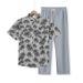 Men's Clothing Hawaiian Shirt And Pants Set Short Sleeve Casual Beach Outfit With Coconut Print Lightweight Polyester Vacation Travel Wear_viptrois.com
