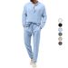 Men's Clothing Autumn New Products Hot Selling Men's Solid Color Casual T Shirt Long Sleeved Shirt Trousers Suit_viptrois.com