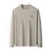 280g Pure Cotton Crew Neck Sweatshirt 2025 Autumn New Casual Fashion Embroidered Base Shirt Long Sleeve Men's T-Shirt_viptrois.com