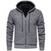 Men’s Hooded Cardigan – Chunky Knit Zip-Up Sweater (Slouchy Fit, Ribbed Cuffs, Machine Washable, 6 Colors, M-4XL)_viptrois.com