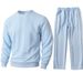 Men's Thermal Base Layer Set – Jacquard Knit Sweatshirt & Pants For Outdoor & Lounge (Black/Grey/Khaki/Light Blue/Orange, S-XXL)_viptrois.com