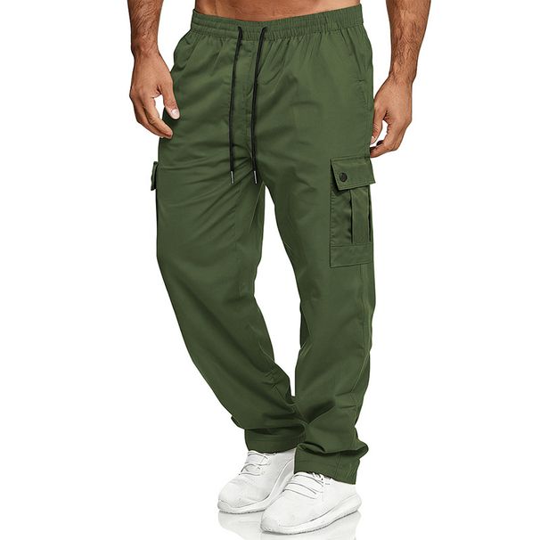 Men's Utility Cargo Pants – Multi-Pocket Straight-Leg Workwear Trousers For Urban Exploration (Navy, Black, Grey, Olive, Khaki)_viptrois.com