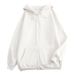 Solid Color Plain Sweatshirt Ins Style Loose Zipper Thickened Hooded Jacket_viptrois.com