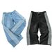 Men's Clothing Retro Striped Stitching Embroidered Jeans Men's Street Casual Loose Straight Wide Leg Mopping Long Pants_viptrois.com
