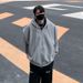 Silhouette Hooded Cardigan Sweatshirt Men's Autumn Short Shoulder Padded Casual Sports Jacket Top_viptrois.com