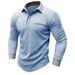 Nordmann European And American Foreign Trade Men's Clothing Turn-down Collar Pique Long Sleeve Base Casual Polo Shirt_viptrois.com