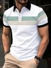 Men's Clothing New Men's Casual Simple All Match Trend High Quality Short Sleeve Striped Polo Shirt_viptrois.com