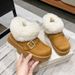 SHLIANG Suede Buckle Decor Ankle Boots Women Winter Warm Thicken Plush Snow Boots Woman Thick Sole Non Slip Platform Cotton Boots X0058_viptrois.com