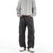 Men's Cargo Pants Workwear Vintage Style Loose Fit Straight Leg Multi-Pocket Casual Trousers For Spring Autumn (Green, Gray)_viptrois.com