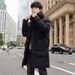Men's Longline Zip-Up Hooded Jacket – Korean Style, Reversible, Warm Winter Coat (Gray/Black/Army Green, M-8XL, All-Season Wear)_viptrois.com