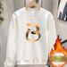 Men's Heavyweight Silver Fox Fleece Sweatshirt – Winter-Ready Crewneck Pullover With Thermal Lining (HT319 Black/White, Sizes M-5XL)_viptrois.com
