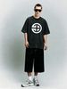 Vintage Minimalist Geometric Symbol Graphic 230G Washed Cotton Oversized T-Shirt Men's Casual Luxury Short Sleeve Summer Tee_viptrois.com