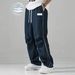 Men's Quick-Dry Striped Casual Pants - Breathable Summer Trousers For Everyday Wear, Straight Fit & Versatile Styling_viptrois.com