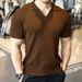 Men's Clothing Fashion Retro Loose Short Sleeved Polo Shirt Simple Fashion Casual Paul Shirt_viptrois.com