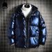Men's Clothing Winter Fashion Thickened Hooded Cotton Coat Glossy Cotton Jacket Silicone Small Logo Casual Puffer Jacket Cotton Coat_viptrois.com