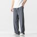 Men's Clothing Linen Pants Men Summer Loose Straight Men's Casual Trousers Spring And Summer New Men's Trousers Summer Drape Cotton And Linen Pants_viptrois.com