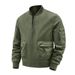 Men's Slim Baseball Jacket – Lightweight Stand Collar | Workwear & Casual | Grey/Black/Army Green/Blue | Sizes M-5XL_viptrois.com