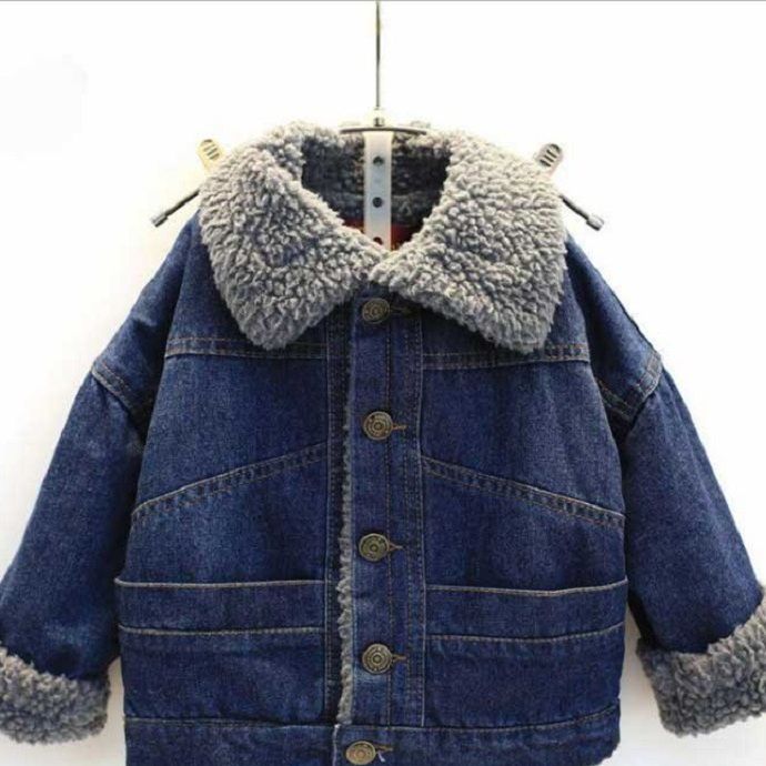 Kids Clothing plus velvet thick winter girls warm jacket children's clothing lambskin top_viptrois.com