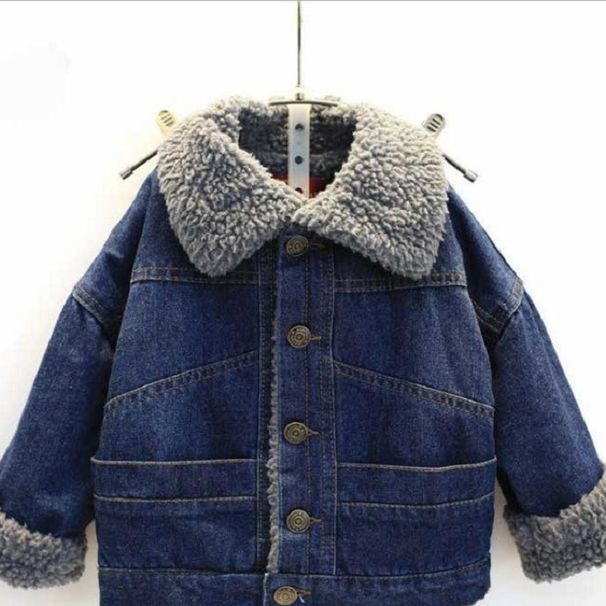 Kids Clothing plus velvet thick winter girls warm jacket children's clothing lambskin top_viptrois.com