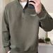 Men's Zip-Up High Neck Sweatshirt - Trendy Streetwear Pullover With Stand Collar, Loose Fit Casual Hoodie (Green, Beige, Black)_viptrois.com