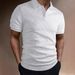 Men's Clothing Polo Shirt Solid Color Jacquard Short Sleeved Casual Tight Lapel Shirt_viptrois.com