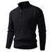 Men's Thick Knit Half-Zip Sweater - Oversized Casual Pullover For Autumn & Winter - Breathable Stretch Fabric (M-4XL, Multiple Colors)_viptrois.com