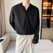 Men's Clothing Ins Fashion Solid Color Thin Cardigan Shirt Standard Lazy Harajuku New Long Sleeve Youth Popular Men's Trend_viptrois.com