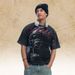American-syle Washed Disressed Shor T-shir Wih Full Porrai Prin And Oversized Design, One-piece Raglan_viptrois.com