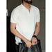 Zipper Polo Shirt Men's Short Sleeved Summer Knitted Thin Casual Versatile Trendy Fashion Slim Striped Ice Silk T-shirt_viptrois.com