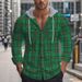 2025 Spring New Loose Casual Flannel Jacquard Long Sleeve Hooded Plaid Shirt_viptrois.com