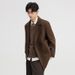 Men's Double-Breasted Wool Blend Coat - Stylish Short Peacoat For Winter, Warm & Fashionable Overcoat In Camel, Dark Brown & Black_viptrois.com