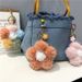 Bag Charm Cherry Blossom Fur Ball Car Keychain Small Fresh Colored Plush Flower Mobile Phone Ornaments Flower Bag Pendant Gift_viptrois.com