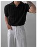 Men's Clothing Summer Hollow Trendy Brand Polo Shirt Loose Solid Color Half Sleeved High Quality Knitted New T Shirt_viptrois.com
