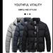 Winter New Men's Cotton Jacket Short Stand Collar Casual Coat Thickened Warm Down Cotton Jacket Solid Color Bread Jacket_viptrois.com