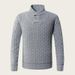 Men's Business Casual Knit Sweater With Turn-Down Collar, Slim Fit Pullover For Autumn & Winter, Warm & Stylish, Machine Washable_viptrois.com