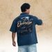 Washed Vintage-style Large Print Short-sleeve Polo T-shirt High Street Pure Cotton_viptrois.com