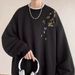 Printed Crew Neck Sweater Men's Spring New Loose Pullover Long-sleeved T-shirt Spring And Autumn No Hat Top_viptrois.com