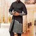 Men's moslem ethnic style black stand-up collar cotton ready stock plain slim casual spring and autumn shirt 864558_viptrois.com