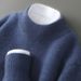 Men's Clothing100% Pure Wool Sweater Men's Half High Collar Thickened Business Cashmere Sweater Loose Knitted Bottoming Shirt_viptrois.com