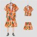 Men's Clothing New Floral Shirt Suit, Hawaiian Style, Handsome Hip Hop, Fashionable, Spring And Summer Short Sleeved Shorts Set_viptrois.com