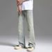 Men's Vintage Washed Flare Jeans - Relaxed Fit Clean Aesthetic Straight Leg Casual Pants For Men_viptrois.com
